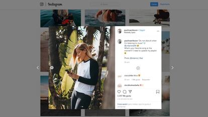 Foto de la ‘instagrammer’ Paulina Eriksson que ha dado lugar al informe de Autocontrol. 