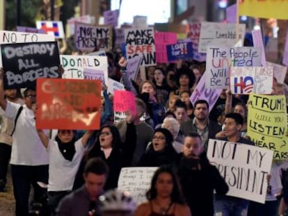 Manifestantes contra Trump en Las Vegas (Nevada).