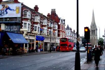 Vista de la calle Muswell Hill Broadway, en el norte de Londres.