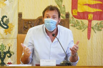 El alcalde de Valladolid, Óscar Puente, en una rueda de prensa.
AYUNTAMIENTO DE VALLADOLID
09/09/2021