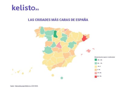 Mapa de las ciudades más caras