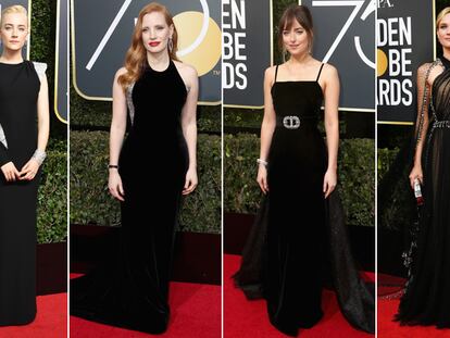 La alfombra roja histórica de los Globos de Oro 2018 se tiñe de negro