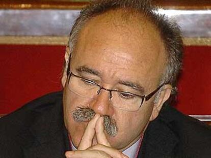 El presidente de ERC, Josep Lluís Carod Rovira, ayer en el Senado.