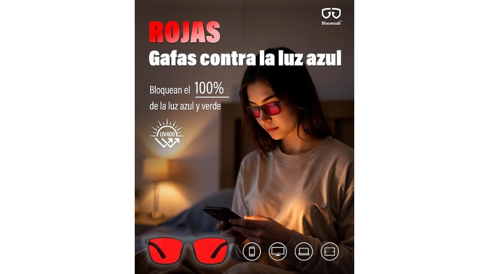 Estas gafas que bloquean la luz azul pueden disminuir la fatiga ocular.