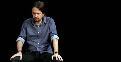 Pablo Iglesias, en un encuentro con los círculos del partido en Cataluña, el pasado abril.