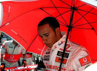 Lewis Hamilton, antes del Gran Premio de Italia.