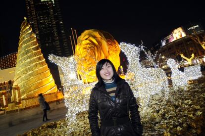 Menos el Belén, todos los elementos de la Navidad están presentes en China.