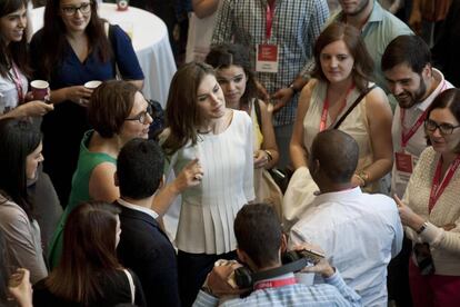 La Reina Letizia, en el Palau de Congressos de Girona.