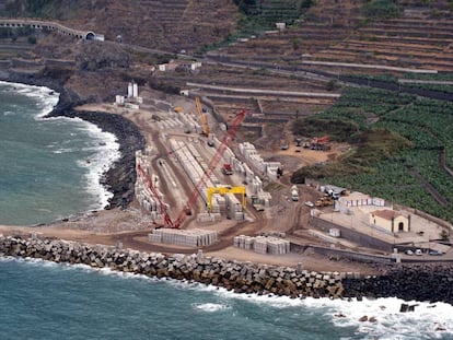 Una de las obras portuarias de Rover Maritime, en el puerto canario de Garachico.