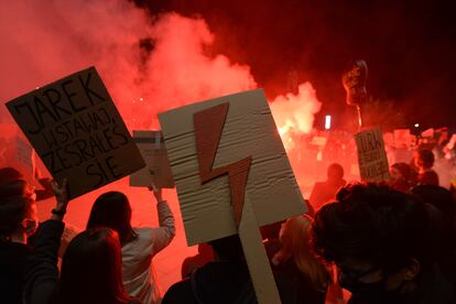 Marcha en Cracovia el pasado mes de octubre contra la ley del gobierno polaco sobre el aborto.