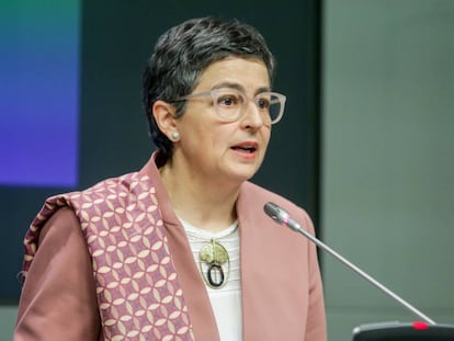 Arancha González Laya, en una conferencia de prensa celebrada en Madrid el pasado 10 de febrero.
 