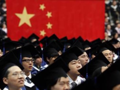 Ceremonia de graduación en la Universidad Fudan, en Shanghái (China).