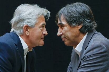 Antony Beevor y Agustín Díaz Yanes, retratados durante el Hay Festival de Segovia