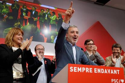 Jaume Collboni celebra el resultado de las elecciones.