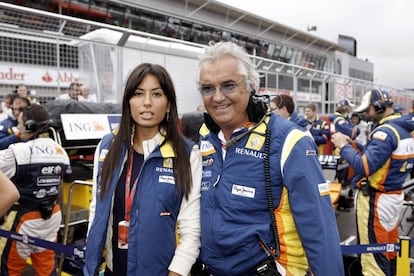 Elisabetta Gregoraci y Flavio Briatore en la Fórmula 1.
