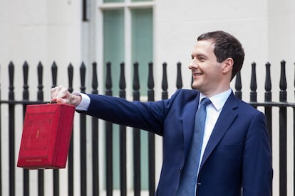 El titular de Finanzas brit&aacute;nico, George Osborne, este mi&eacute;rcoles en Londres.