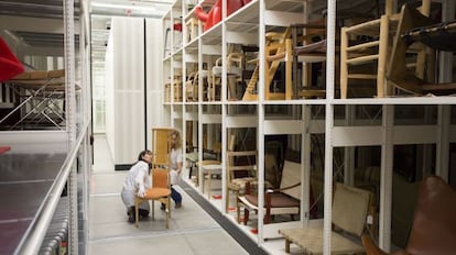 Algunas de las piezas ya depositadas en la reserva del museo del diseño que abrirá en diciembre.