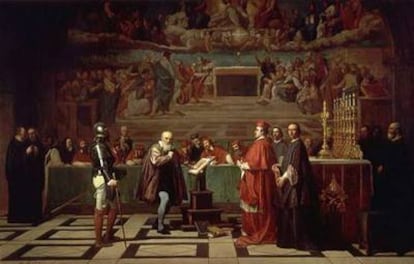 <i>Galileo Galilei ante la Inquisición</i>, obra de Joseph Nicolas Robert-Fleury.