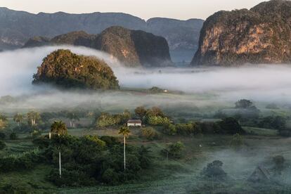 Los mogotes, pequeñas montañas de roca caliza, caracterizan el paisaje del valle de Viñales, cerca de Pinar del Río.