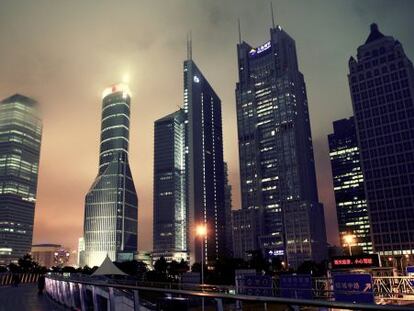 Rascacielos del distrito de negocios de Shanghai.