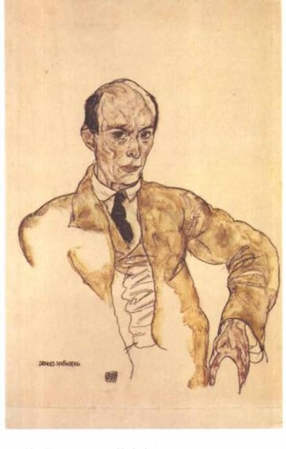 El compositor vien&eacute;s Arnold Sch&ouml;nberg, en un retrato de Egon Schiele.