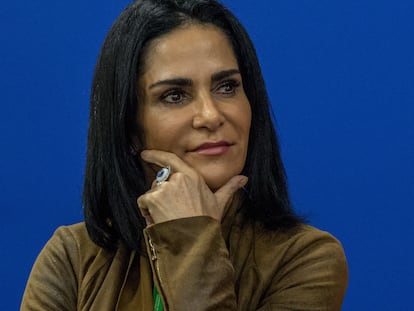 Lydia Cacho en la Feria Internacional del libro de Guadalajara, en 2018.