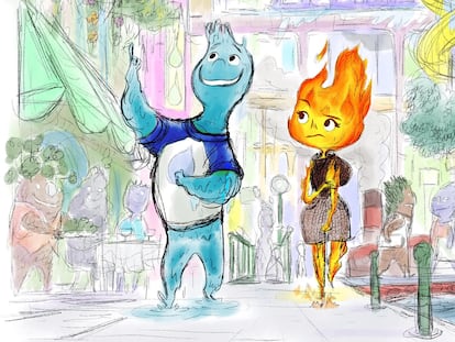 Un boceto preliminar de 'Elemental', la nueva película de Pixar.