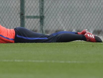 Ter Stegen, em um treinamento desta semana.