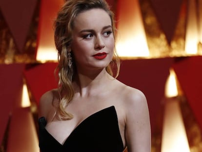 La actriz Brie Larson, en la alfombra roja de los premios Oscar.