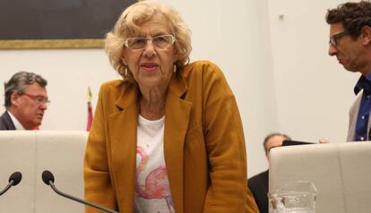 Carmena en la sesión extraordinaria del Pleno Municipal del Ayuntamiento