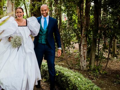 Carlota vestida por Lorenzo Caprile el pasado 19 de septiembre, día de su boda.