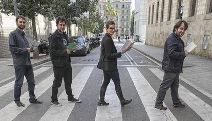D'esquerra a dreta, Aniol Rafel, Ramon Mas, Laura Huerga i Ricard Planas.