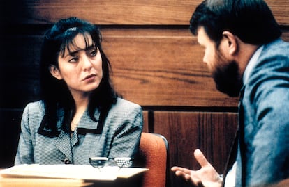 Lorena Bobbitt durante una de sus declaraciones, en 1994.