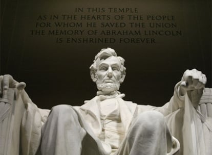 La estatua de Abraham Lincoln en Washington.
