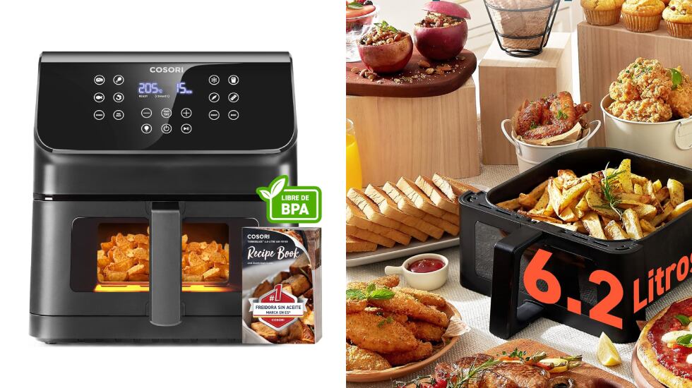Freidora de aire Cosori con descuento y más de 67.000 valoraciones.