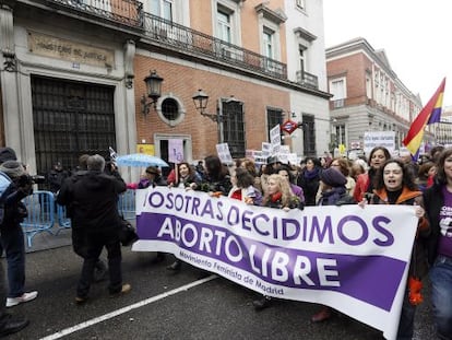 Manifestaci&oacute;n a favor del aborto en Madrid el pasado febrero.