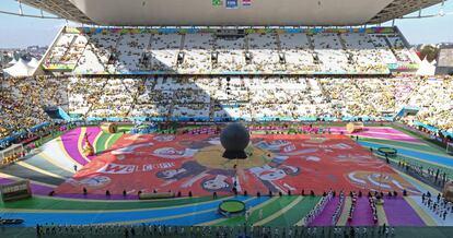 O estádio de abertura do Mundial em São Paulo.