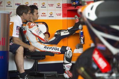 Pedrosa, durante la sesión de clasificación en Brno.