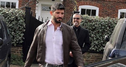 George Michael y su novio Fadi Fawaz, en marzo de 2014.