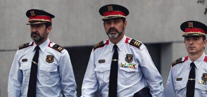 El cap dels Mossos d'Esquadra, Josep Lluís Trapero, arribant a l'Audiència Nacional.