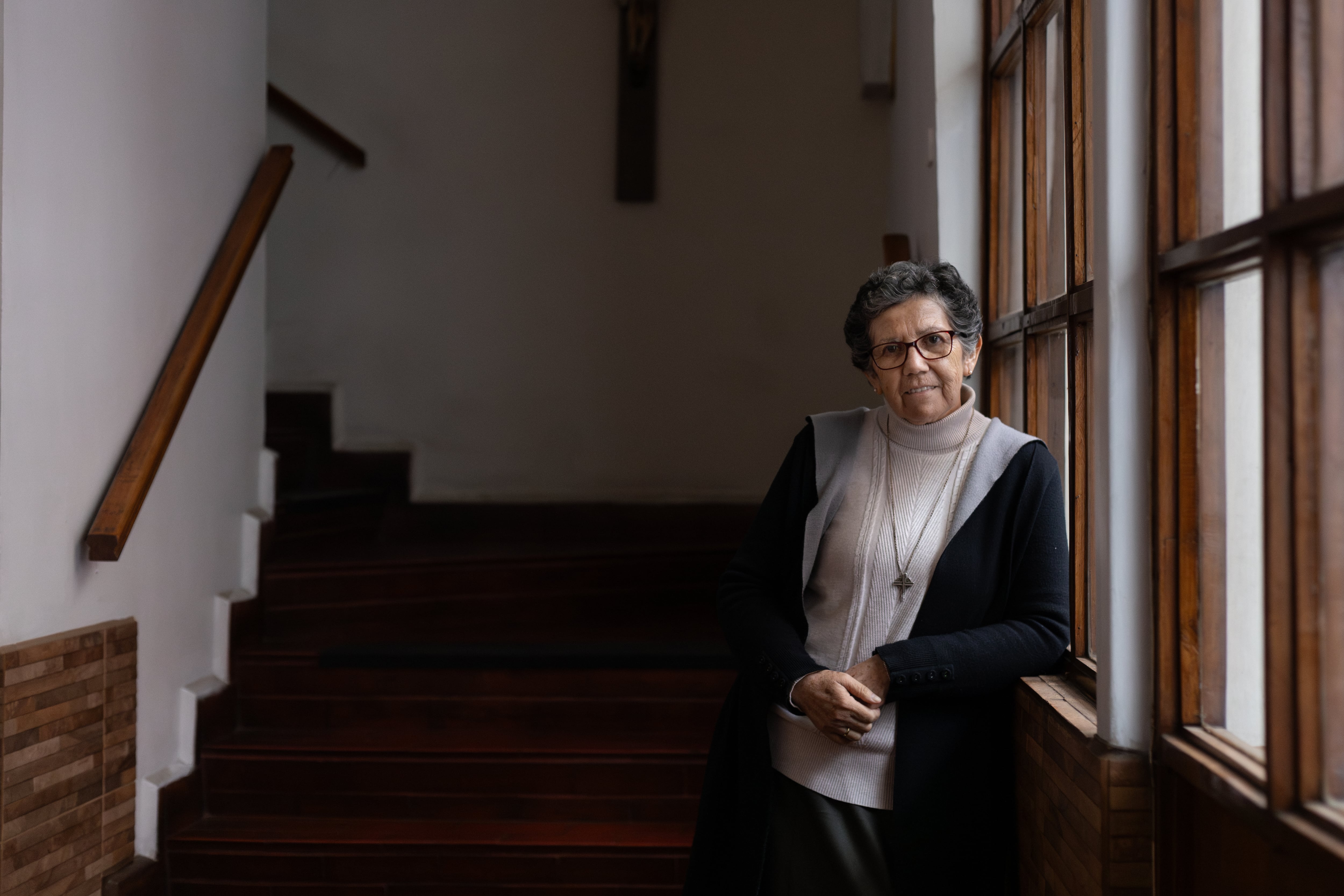 Nelly León al interior de la Congregación del Buen Pastor en Santiago, el 17 de julio.