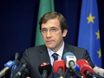 El primer ministro de Portugal, Pedro Passos Coelho, hoy en Bruselas.