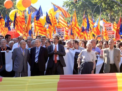 Manifestación en Barcelona contra la sentencia del Estatut. 