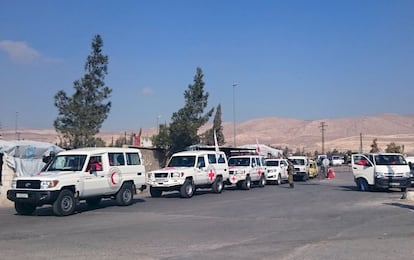 Un convoy de ayuda humanitaria espera este mi&eacute;rcoles para entrar en Muadamiya al Sham.