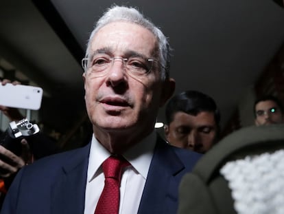 O ex-presidente colombiano Álvaro Uribe na Corte Suprema, numa imagem de outubro de 2019.