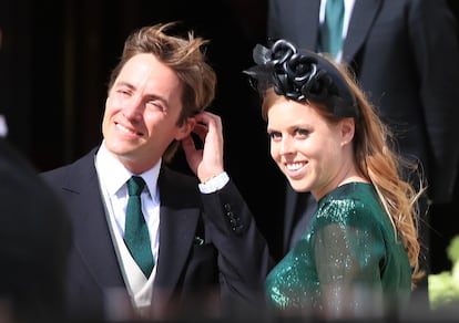 Beatriz de York y Edoardo Mapelli Mozzi, en una boda en agosto de 2019.