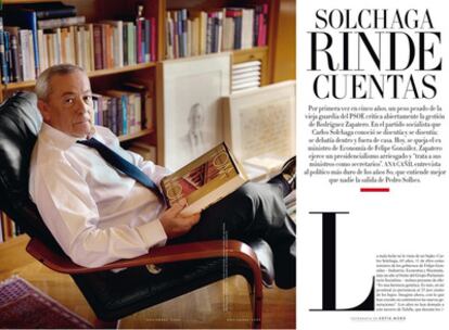 Página de la revista Vanity Fair, con la entrevista del ex ministro de Economía, Carlos Solchaga.