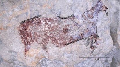 Representación de un cérvido encontrado en la cueva de Zestoa.