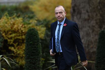 El ministro británico para Irlanda del Norte, Chris Heaton-Harris, llega este martes a Downing Street