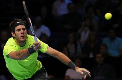 Del Potro durante el partido ante Federer.